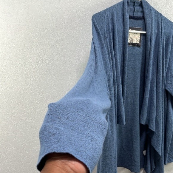 Cupio Large Blue Women's Open Front Cardigan Long Sleeves Flowy Cozy Career Wear - Picture 6 of 8